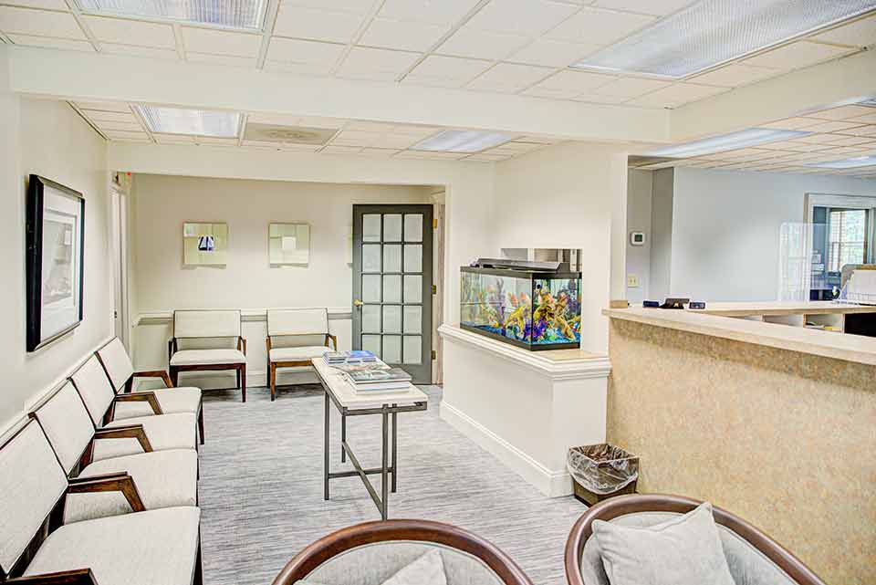 Waiting area at Myers Park Dental Partners in Charlotte, NC