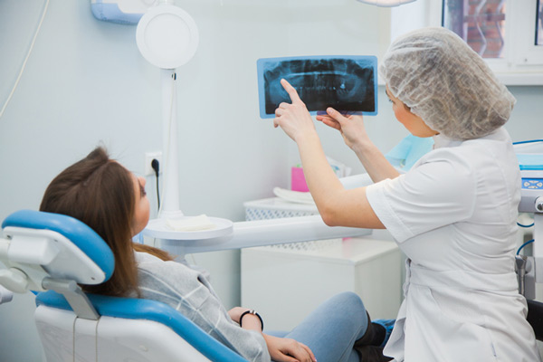 X-ray image of bone grafting at Myers Park Dental Partners.